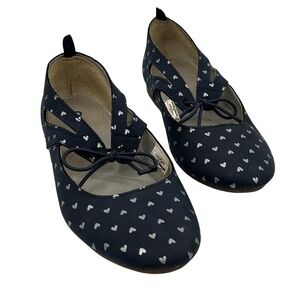 OshKosh B'gosh Blue Silver Heart Ballet Flats Size 2 Girl's